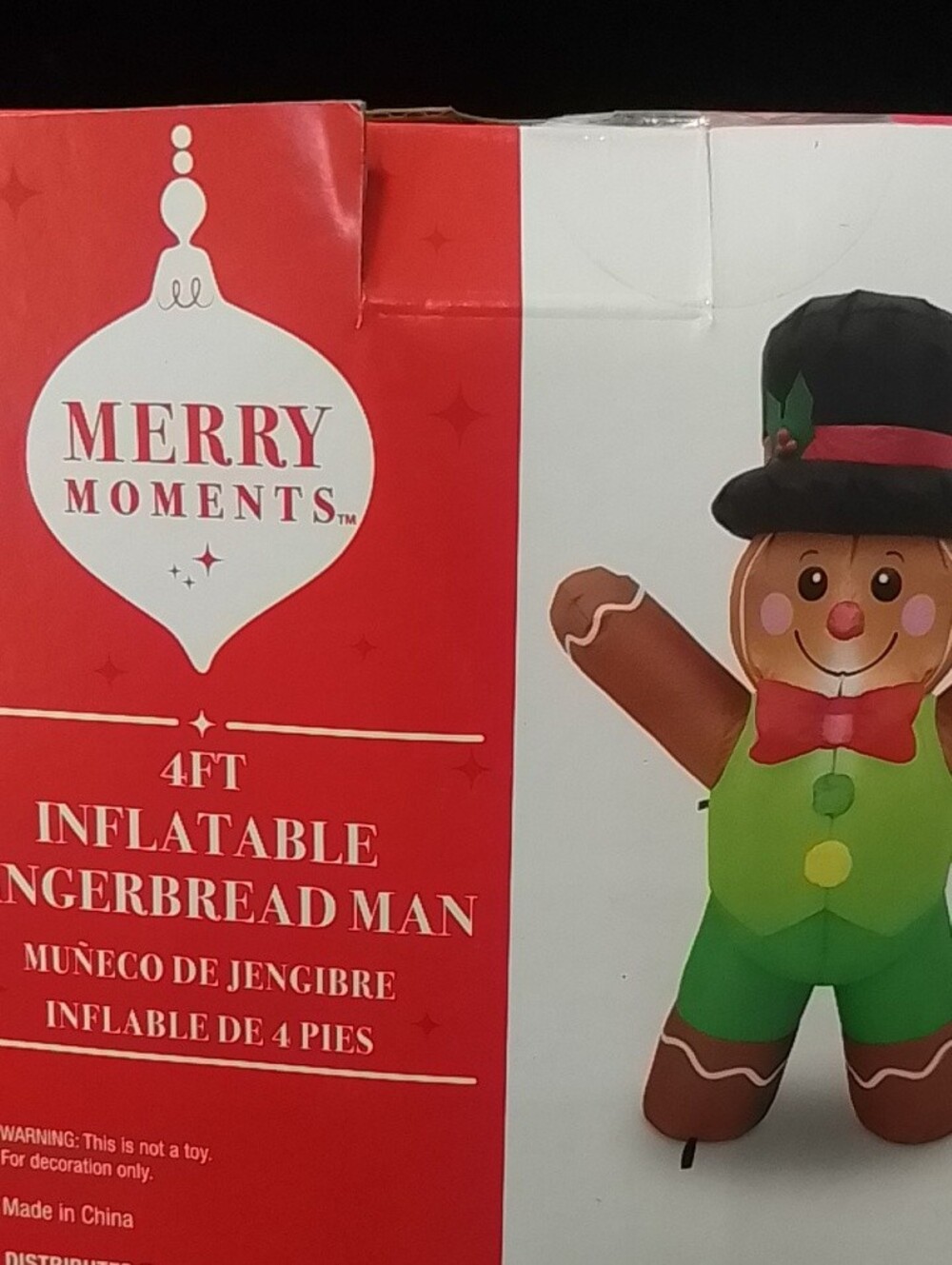 4ft Inflatable Gingerbread Man - Picture 3 of 5